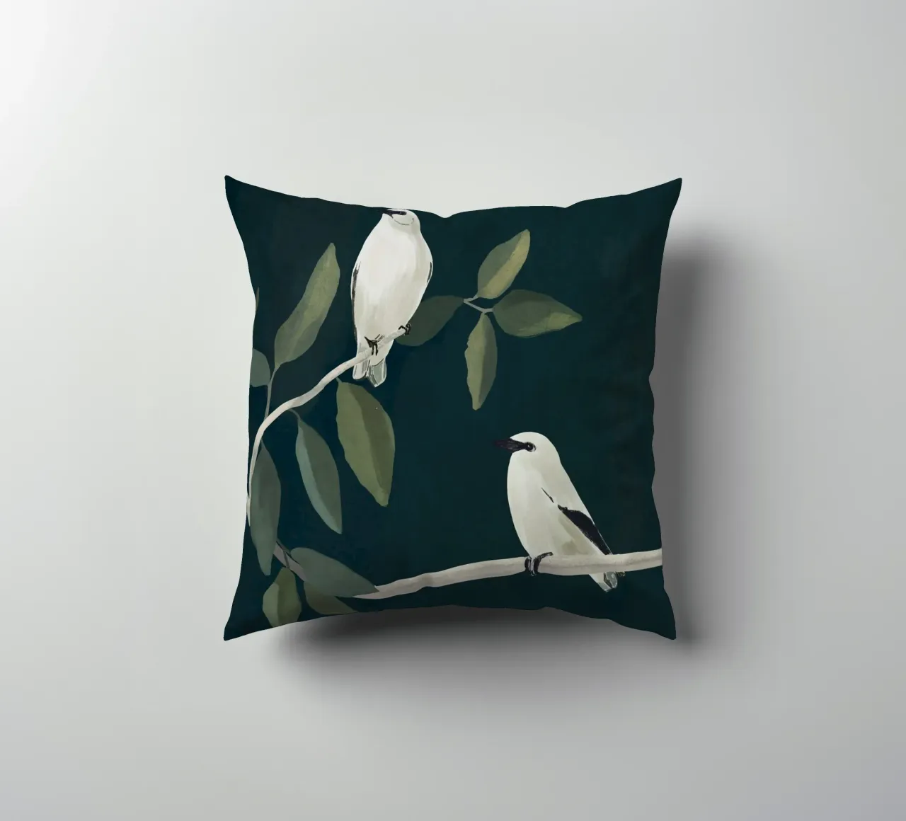 Minimalist Birds On Branch 2 decorative cushion by ThingDesign