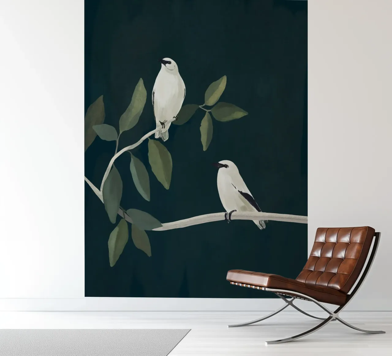 Oiseaux minimalistes sur la branche 2 papier peint photo de ThingDesign