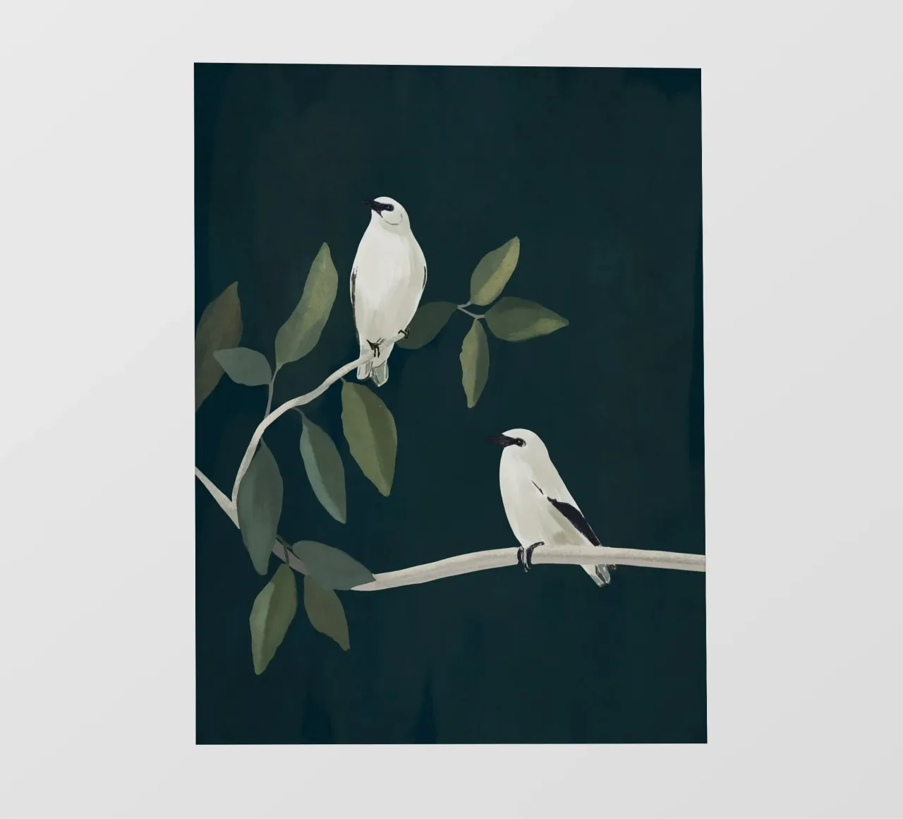 Oiseaux minimalistes sur la branche 2 papier peint photo de ThingDesign