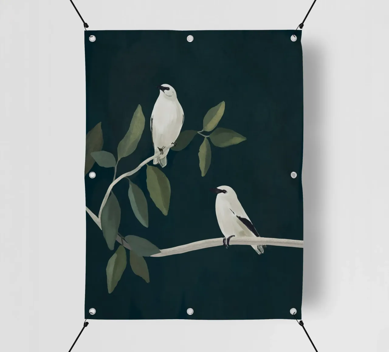 Uccelli minimalisti sul ramo 2 telo in pvc da ThingDesign