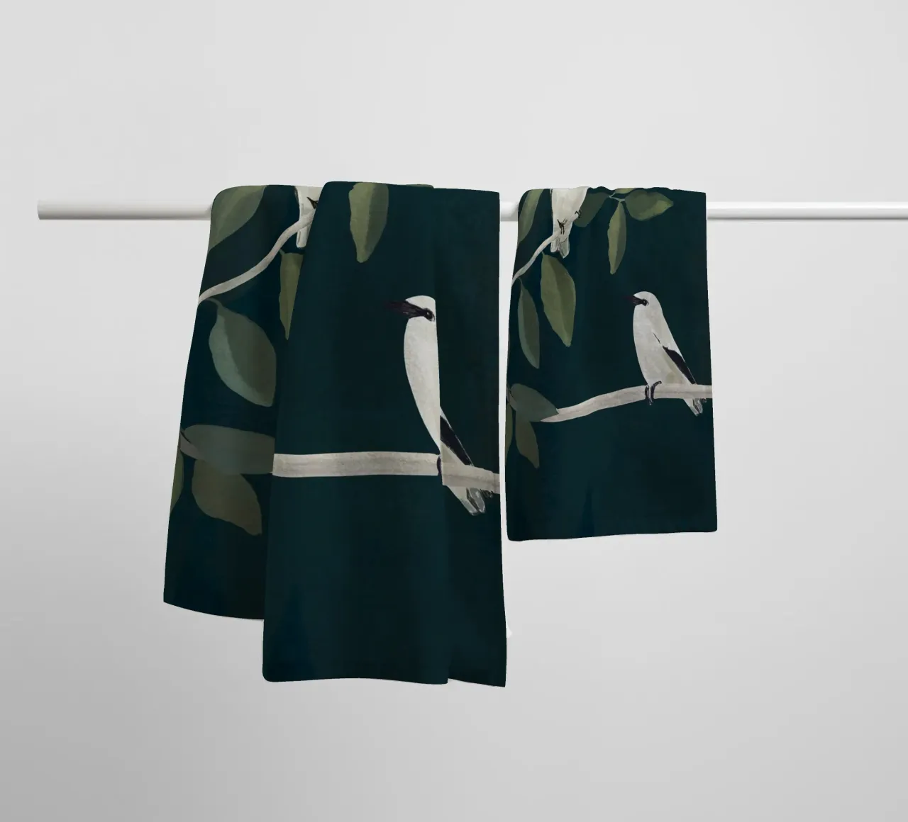 Minimalist Birds On Branch 2 towel by ThingDesign
