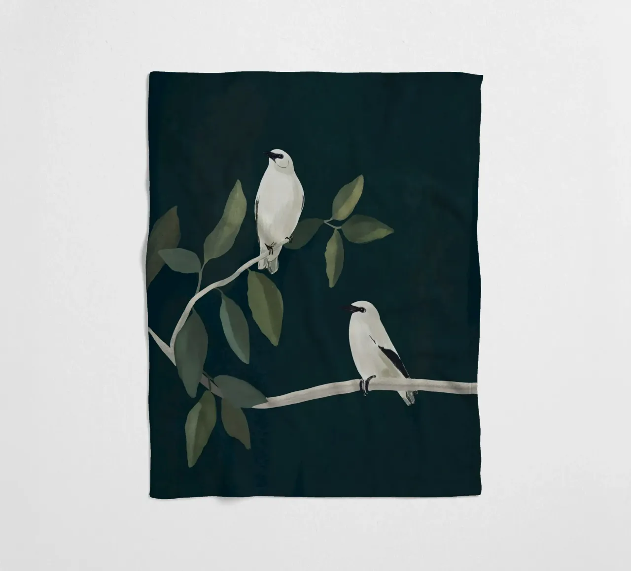 Oiseaux minimalistes sur la branche 2 plaid polaire de ThingDesign