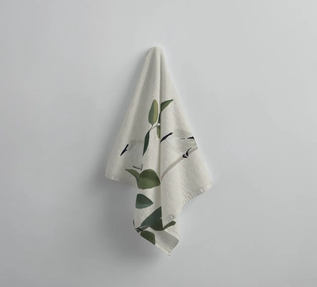 Minimalist Birds On Branch 3 towel by ThingDesign