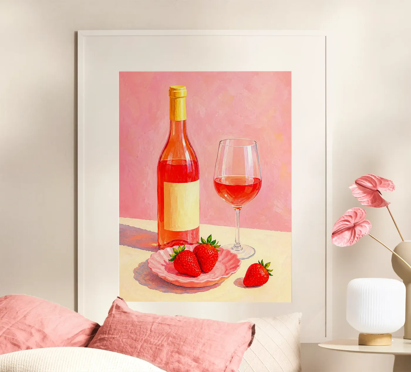 Rosé e fragole poster da Maréa Studio