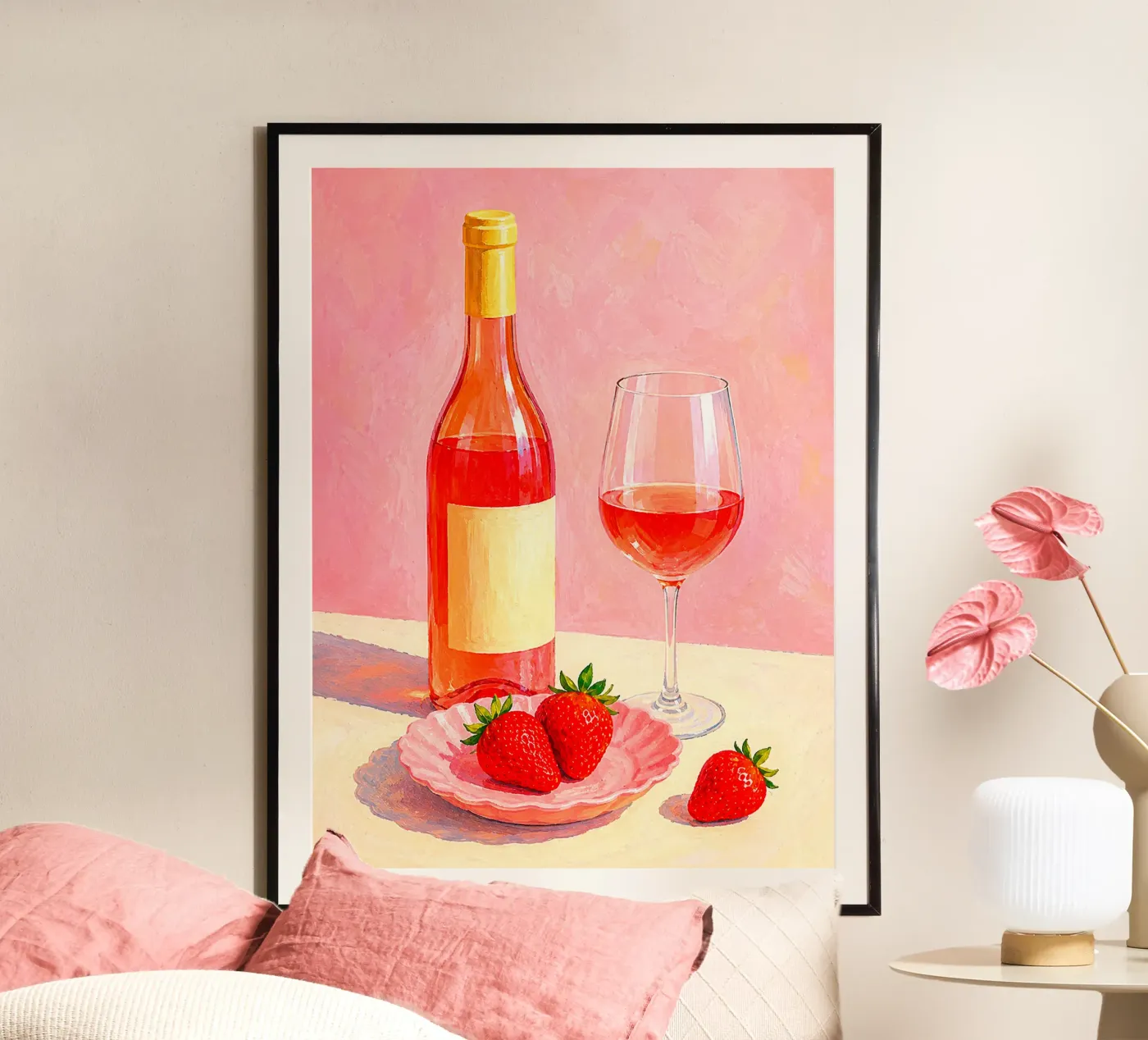 Rosé e fragole poster da Maréa Studio