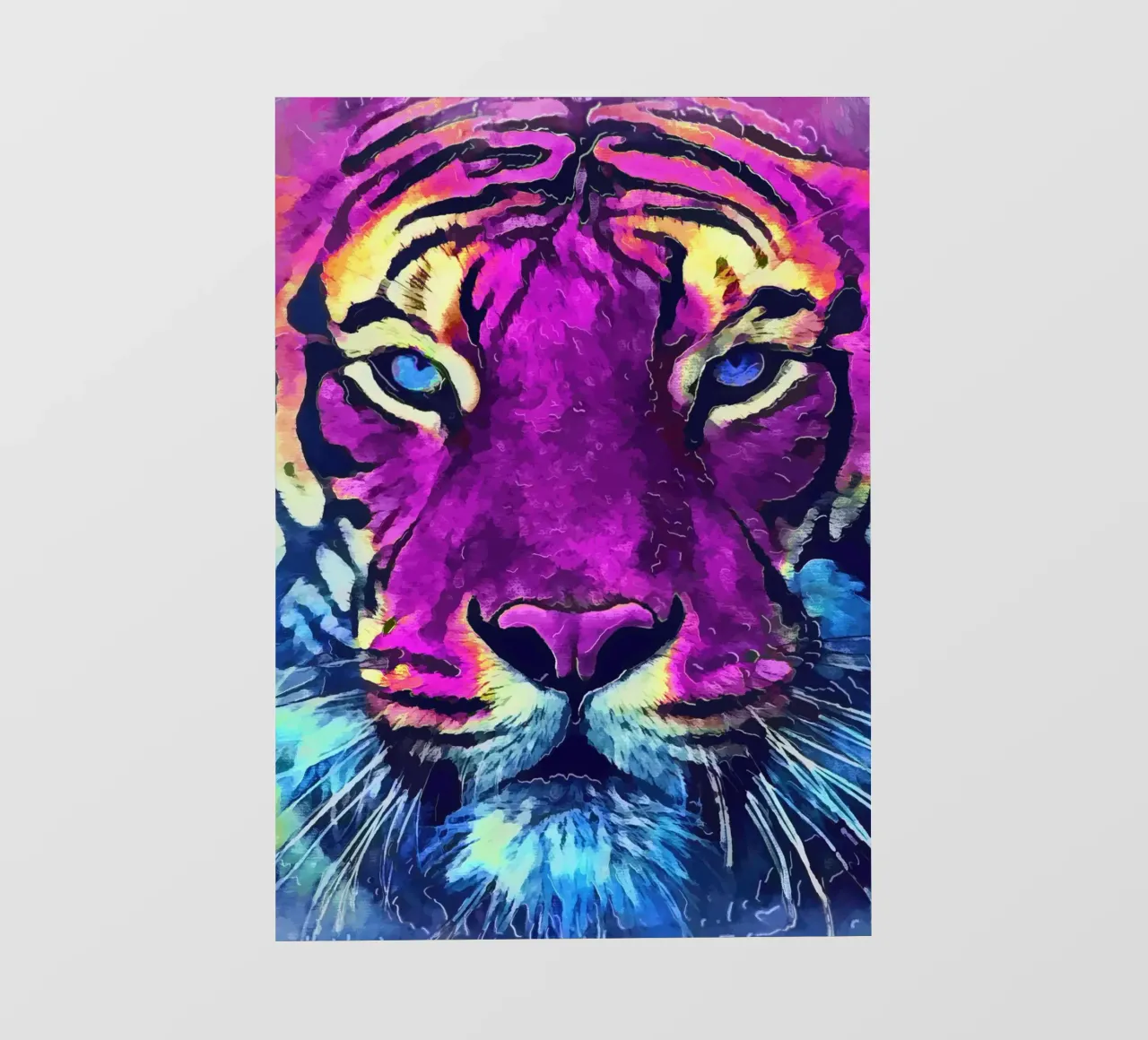 Purple tiger animal art photo wallpaper by Justyna Jaszke JBJart