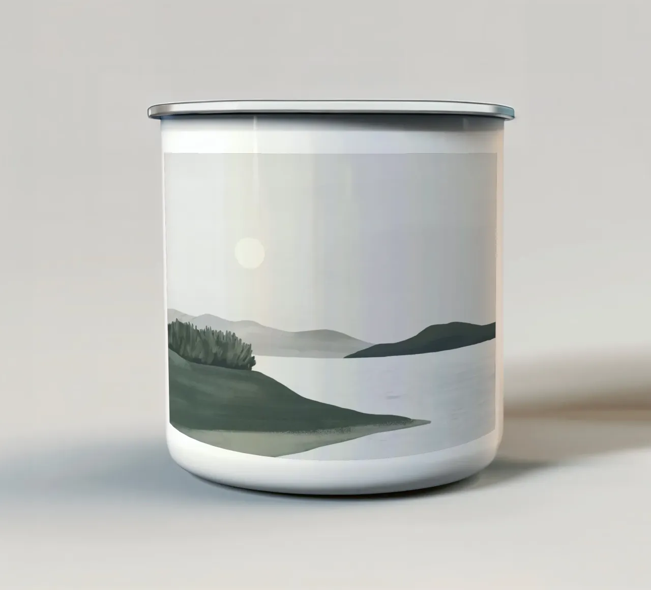 Paesaggio minimalista tazza in smalto da ThingDesign