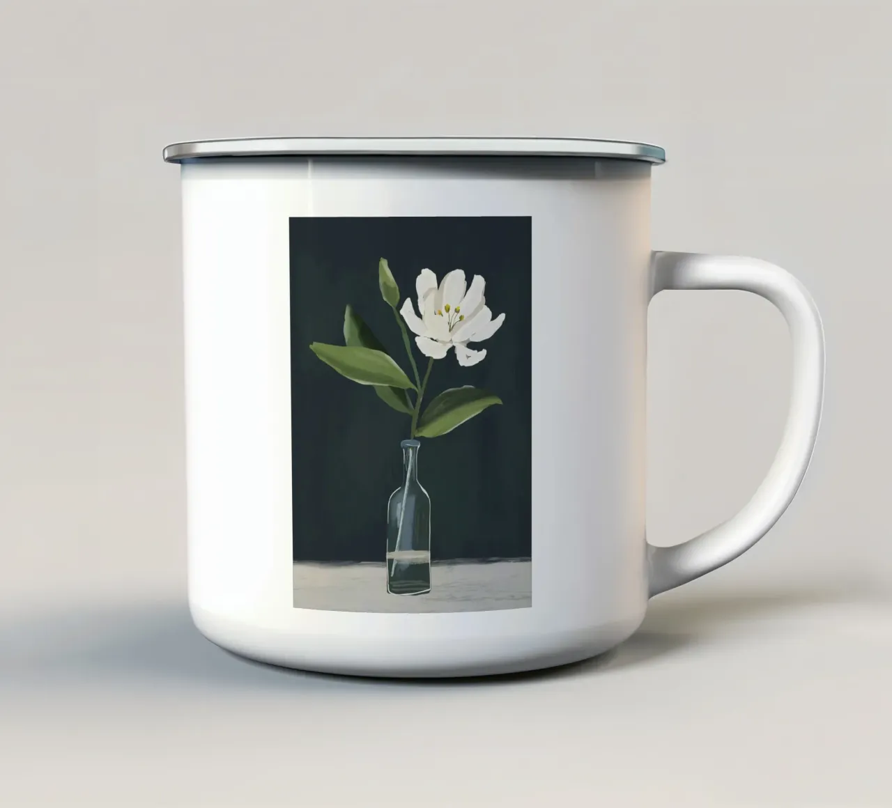 Un fiore in un vaso tazza in smalto da ThingDesign