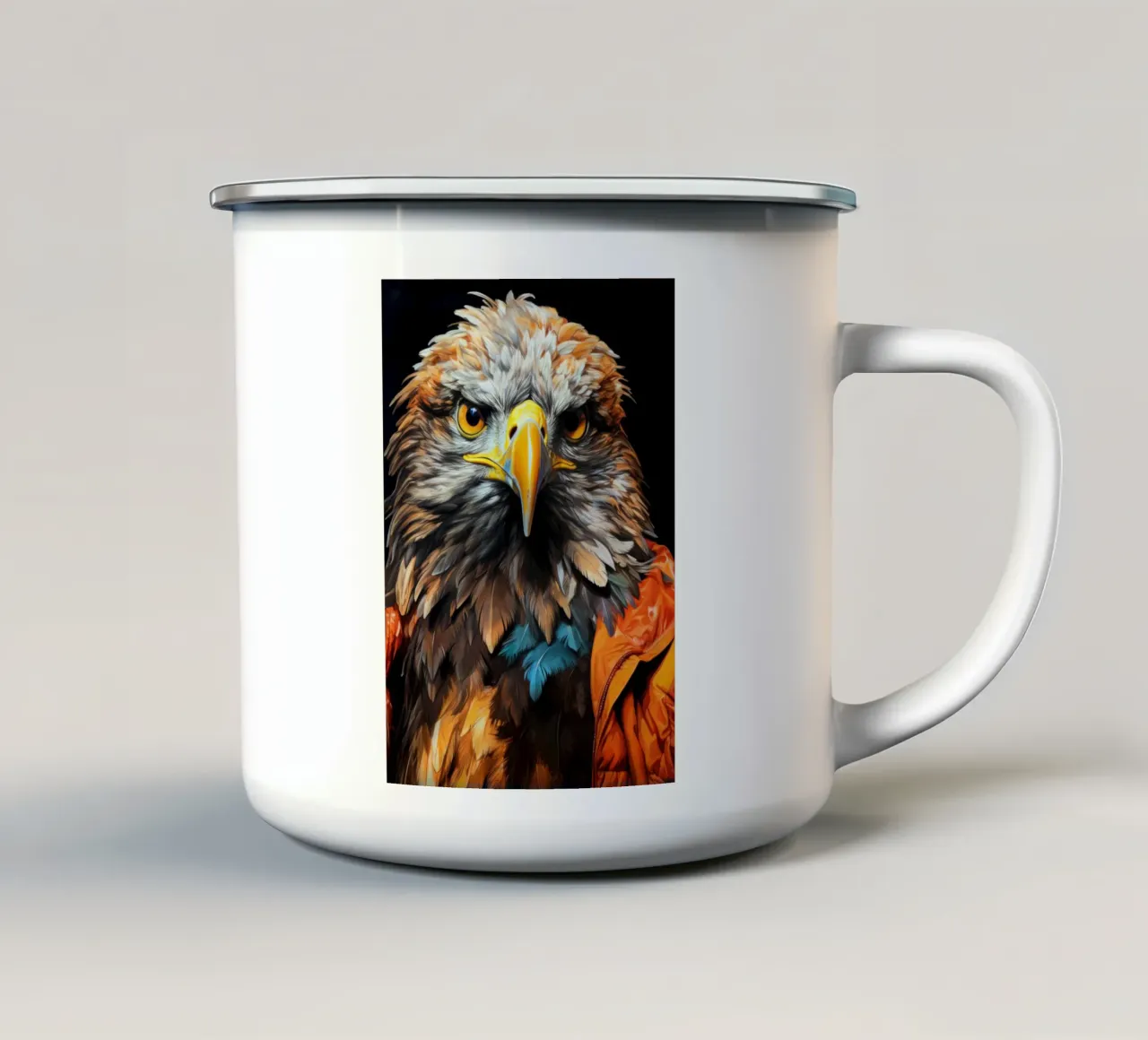 L'aquila, l'uccello, arte animale tazza in smalto da Justyna Jaszke JBJart