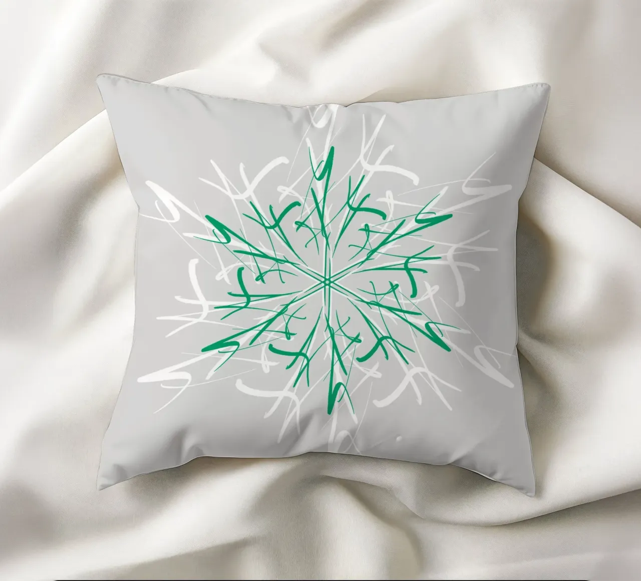 Stella di Natale verde e grigio argento cuscino da sabidussi