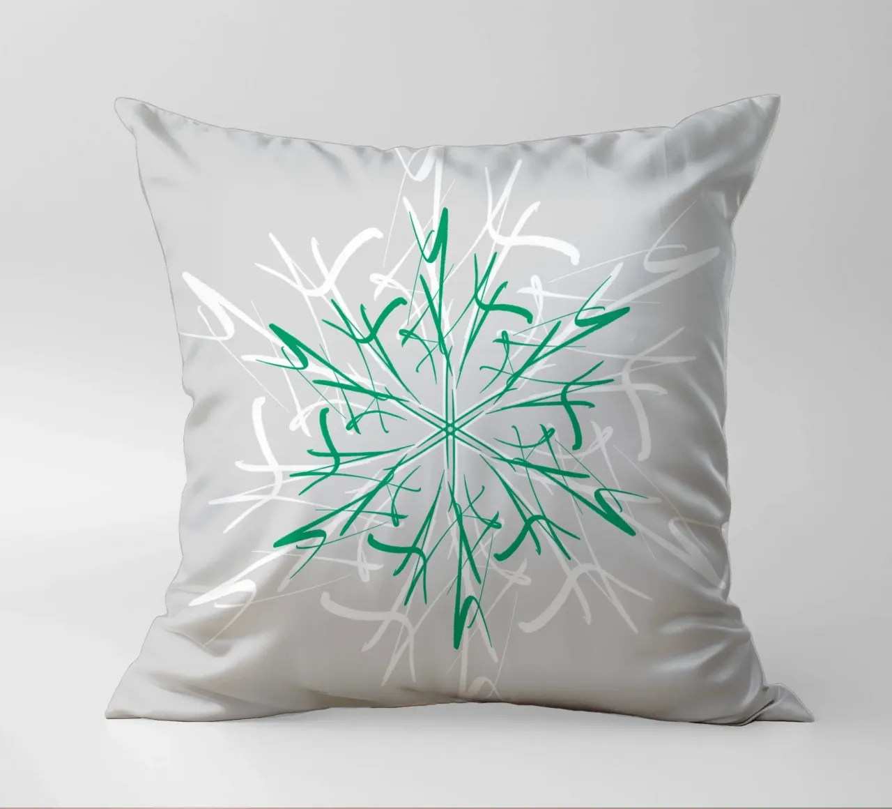 Stella di Natale verde e grigio argento cuscino da sabidussi