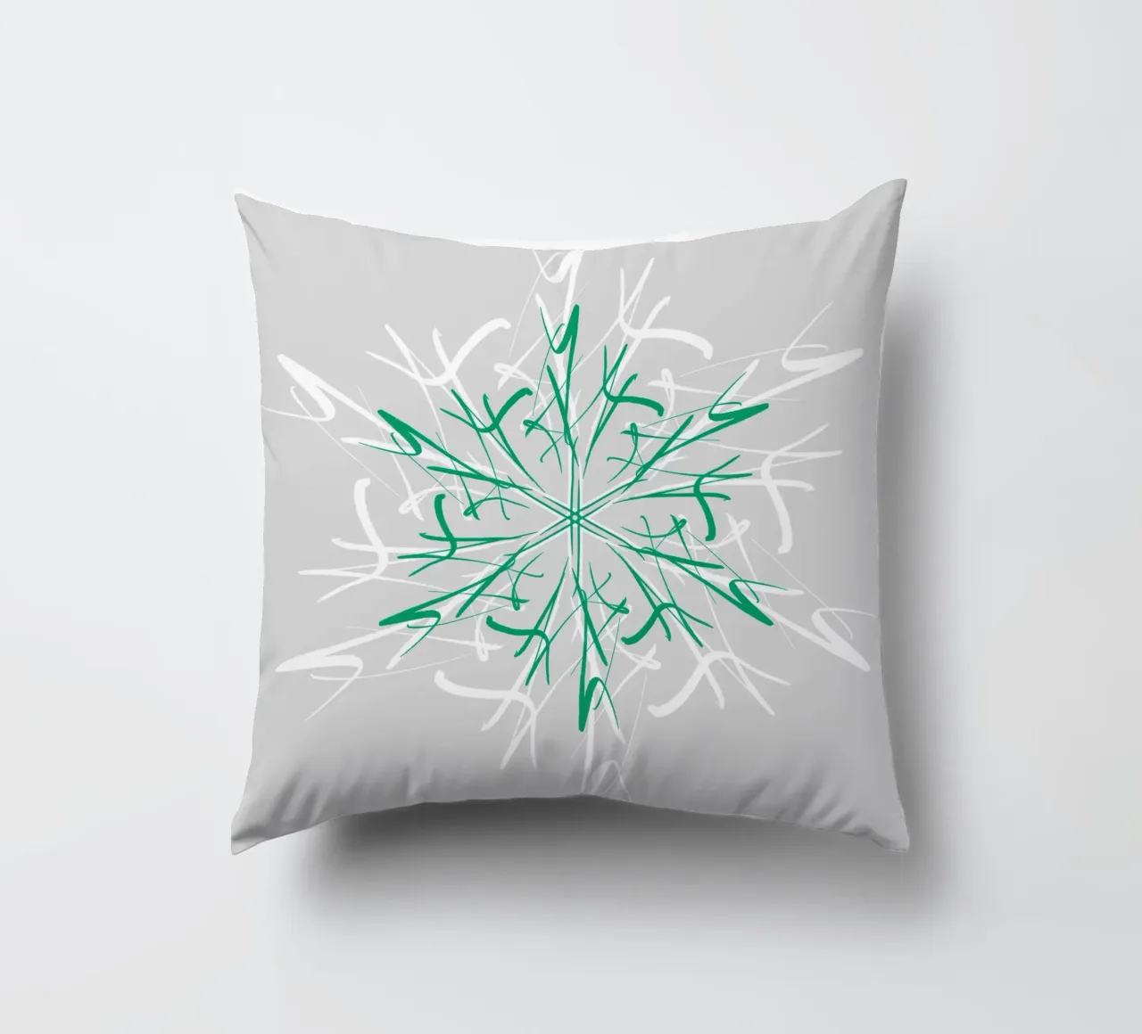 Stella di Natale verde e grigio argento cuscino da sabidussi
