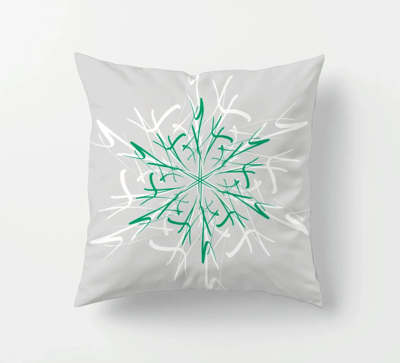 Stella di Natale verde e grigio argento cuscino da sabidussi