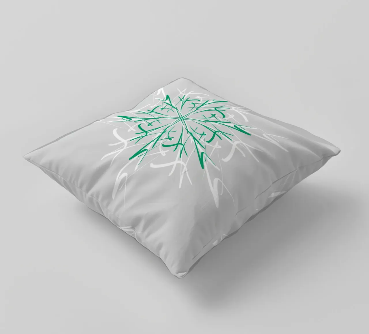 Stella di Natale verde e grigio argento cuscino da sabidussi