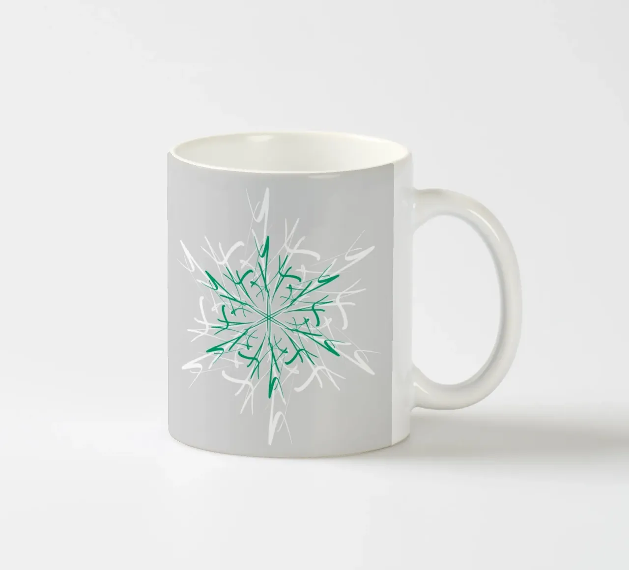 Stella di Natale verde e grigio argento tazza in ceramica da sabidussi