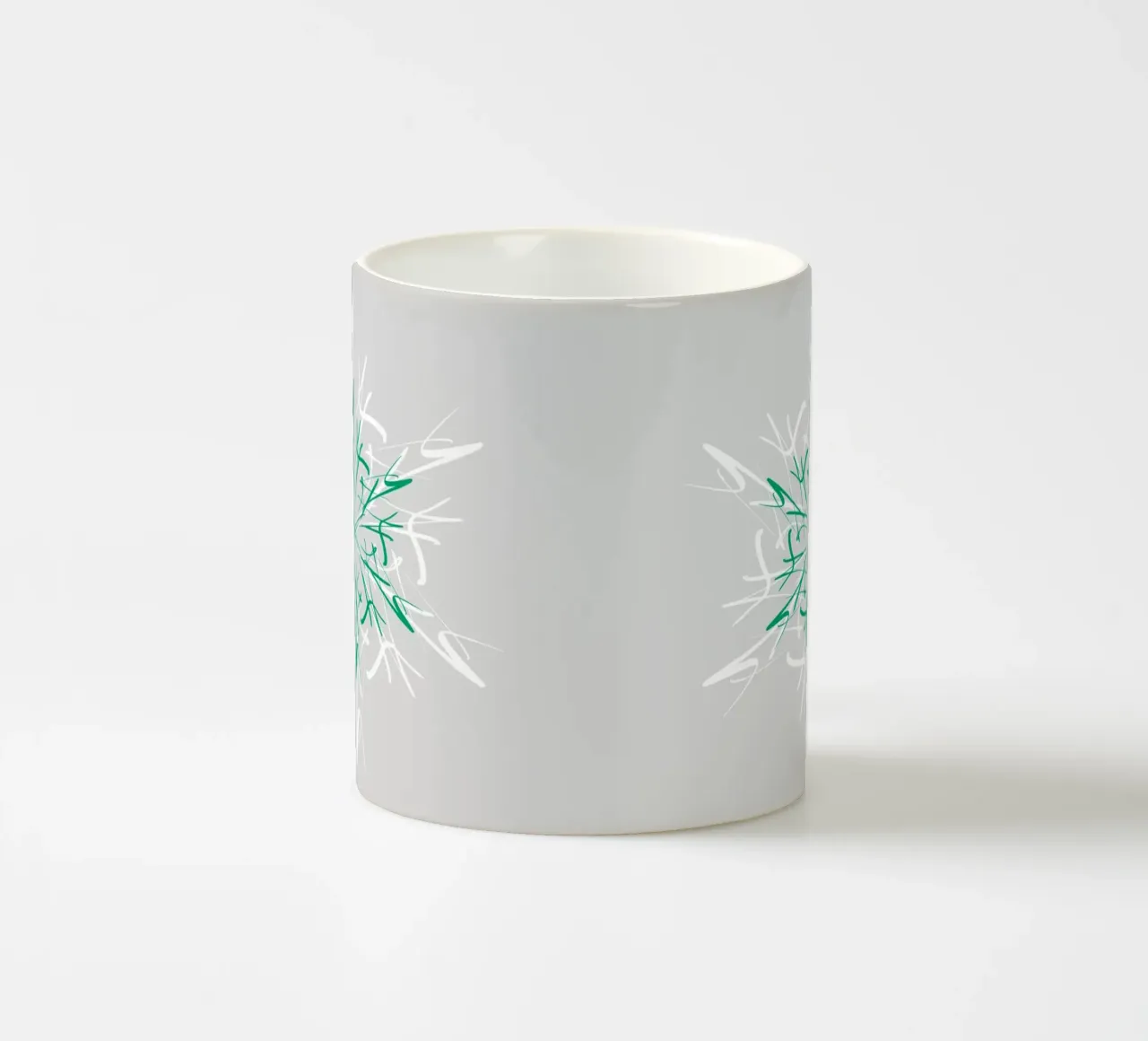 Stella di Natale verde e grigio argento tazza in ceramica da sabidussi