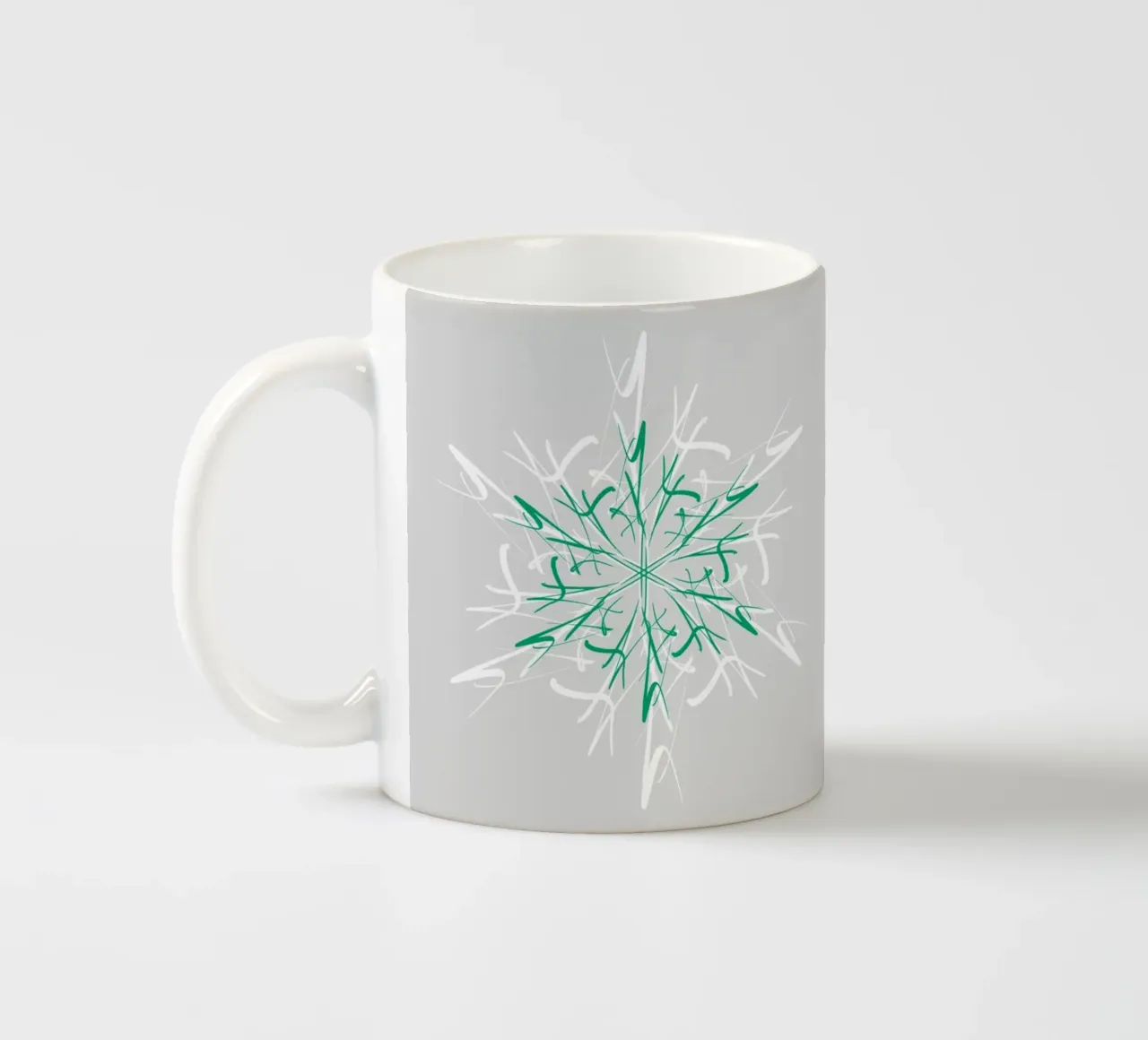 Stella di Natale verde e grigio argento tazza in ceramica da sabidussi