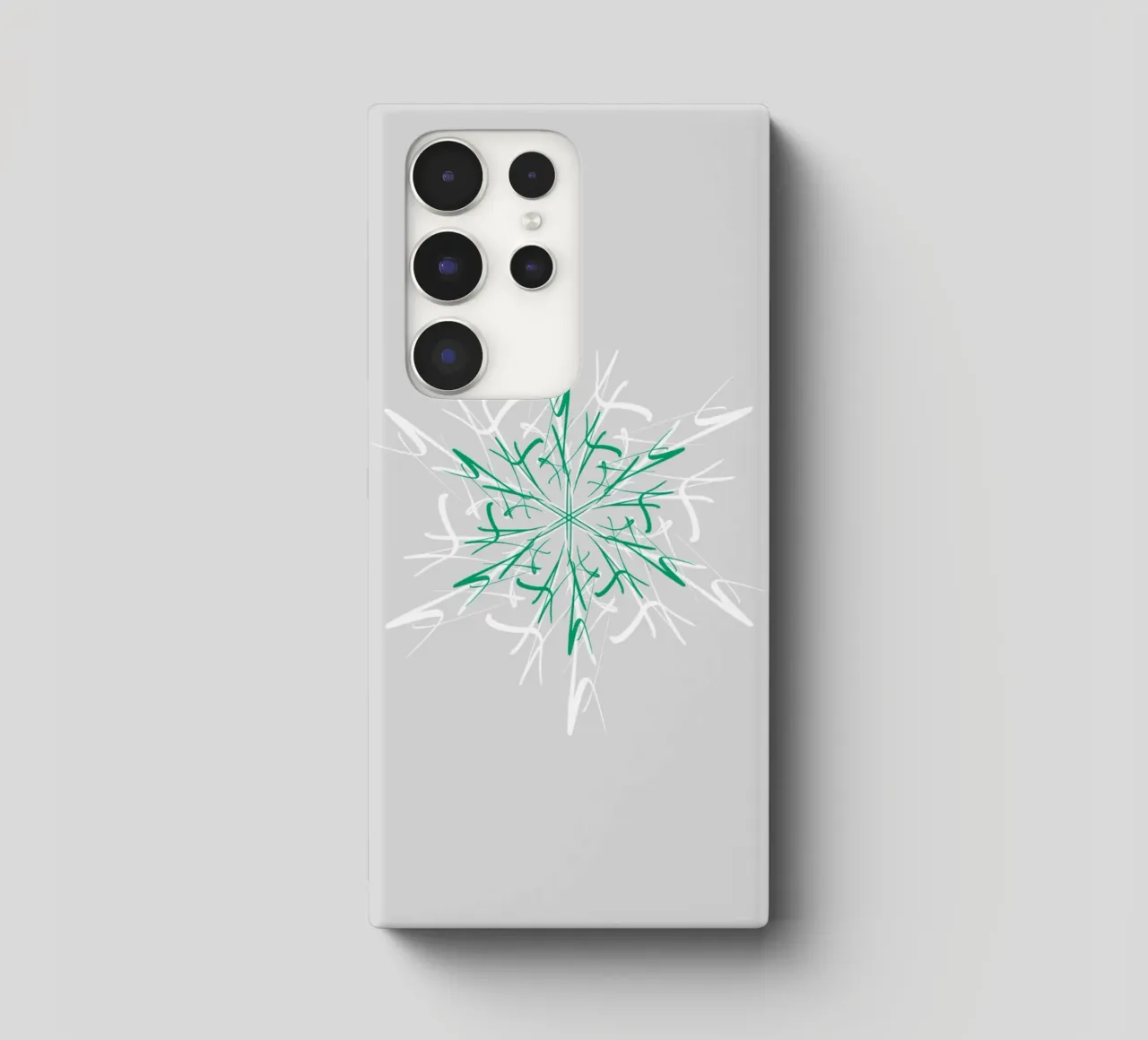 Stella di Natale verde e grigio argento cover samsung da sabidussi
