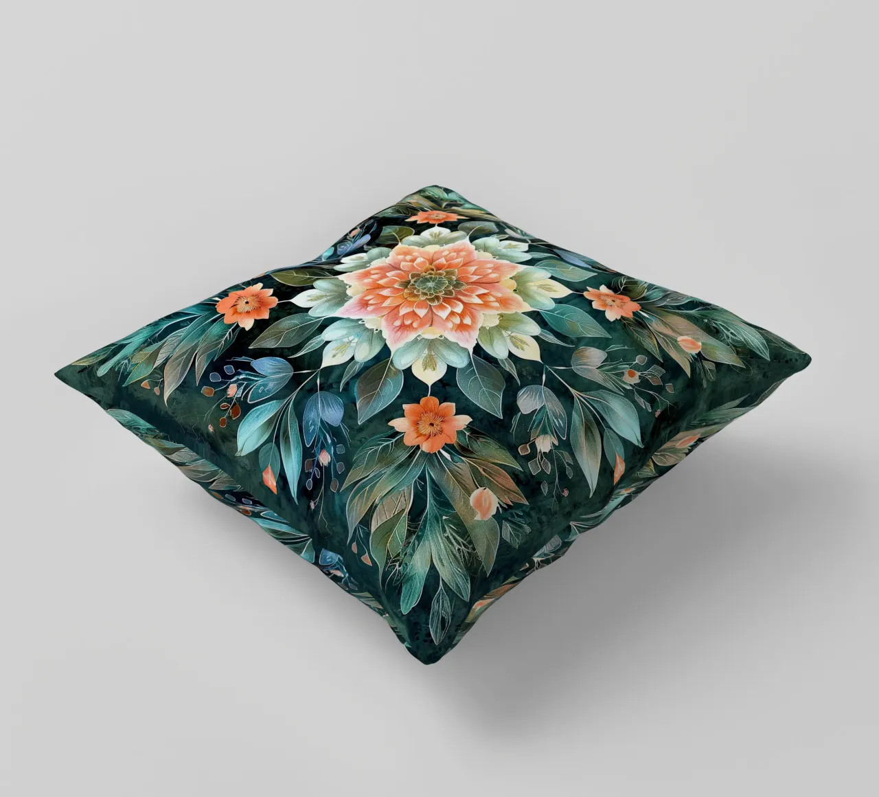William Morris "Symmetrical Dreams: The Mandala Journey" cuscino da Nikis Art Studio