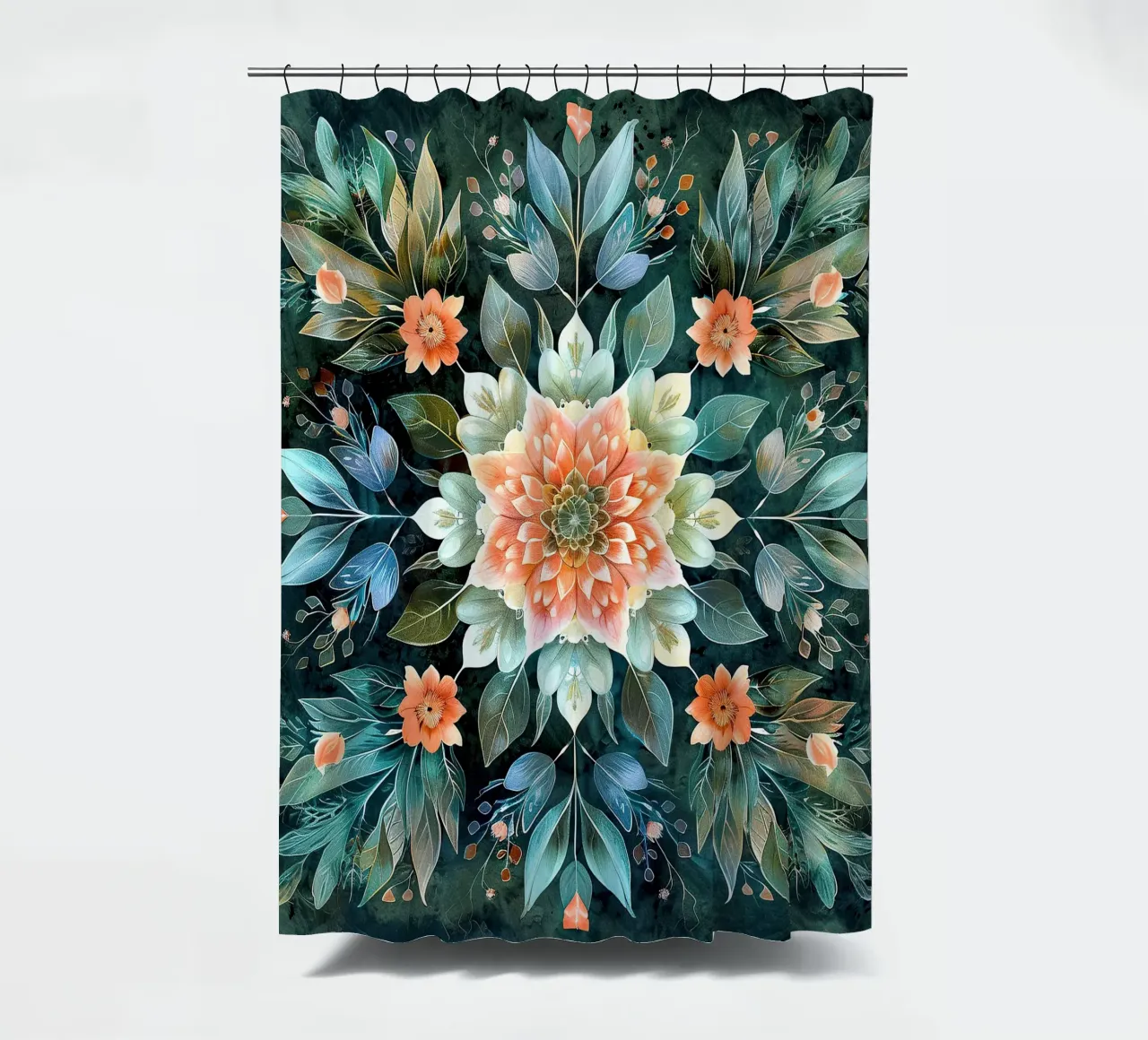 William Morris "Symmetrical Dreams: The Mandala Journey" tenda da doccia da Nikis Art Studio