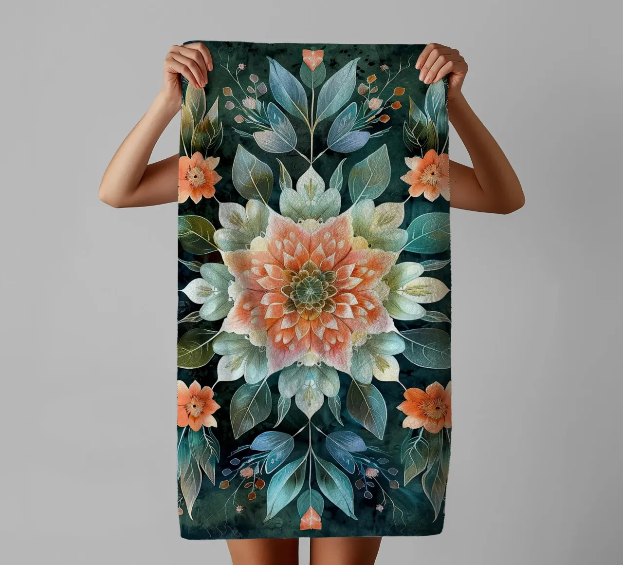 William Morris "Symmetrical Dreams: The Mandala Journey" asciugamano da bagno da Nikis Art Studio