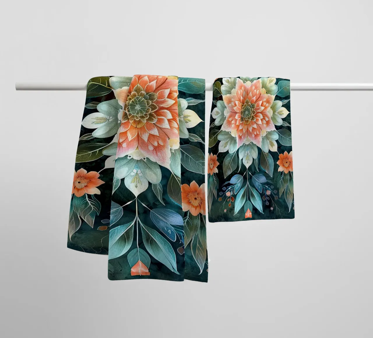 William Morris "Symmetrical Dreams: The Mandala Journey" asciugamano da bagno da Nikis Art Studio