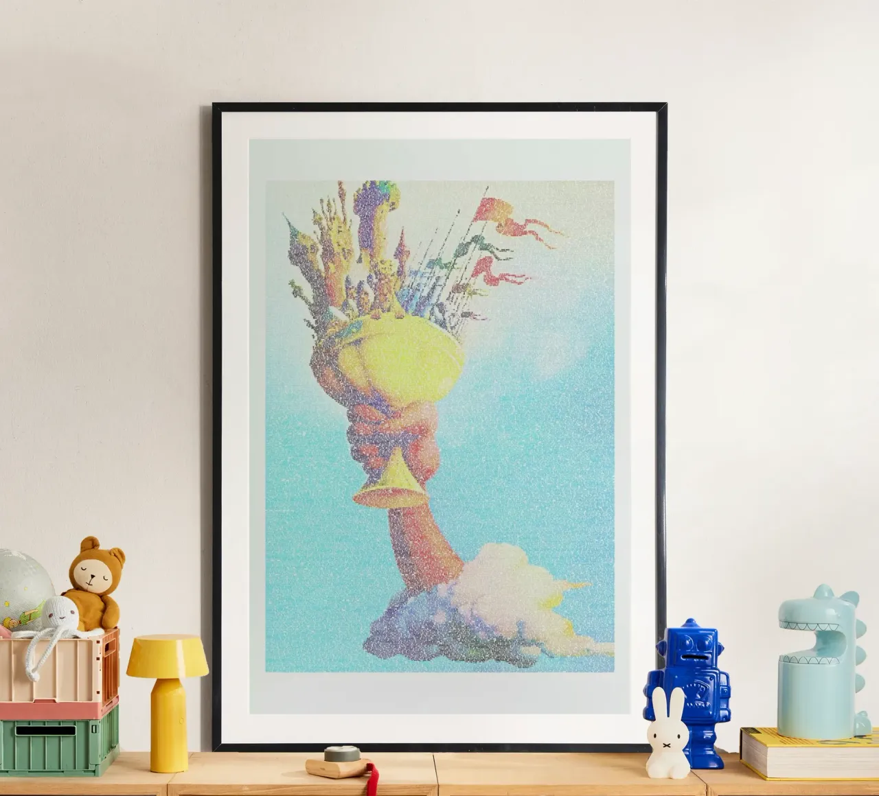 The Holy Grail poster con telaio in plastica da Robotic Ewe