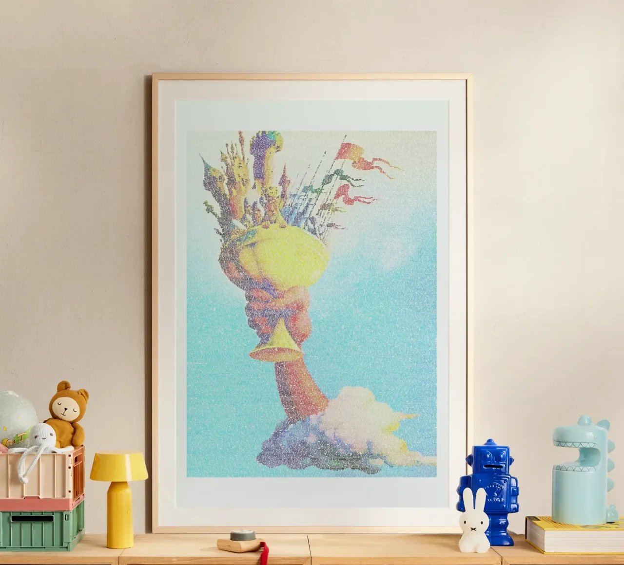 The Holy Grail poster con telaio in plastica da Robotic Ewe