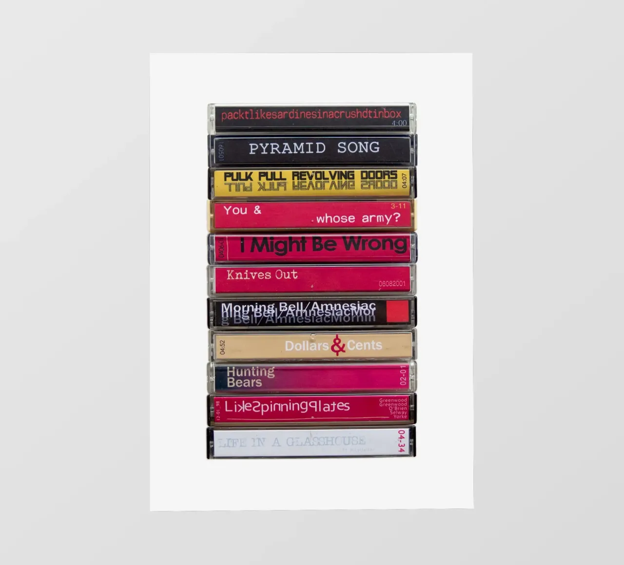 Radiohead - Stampa cassetta Amnesiac telo in pvc da MrMustardPrints