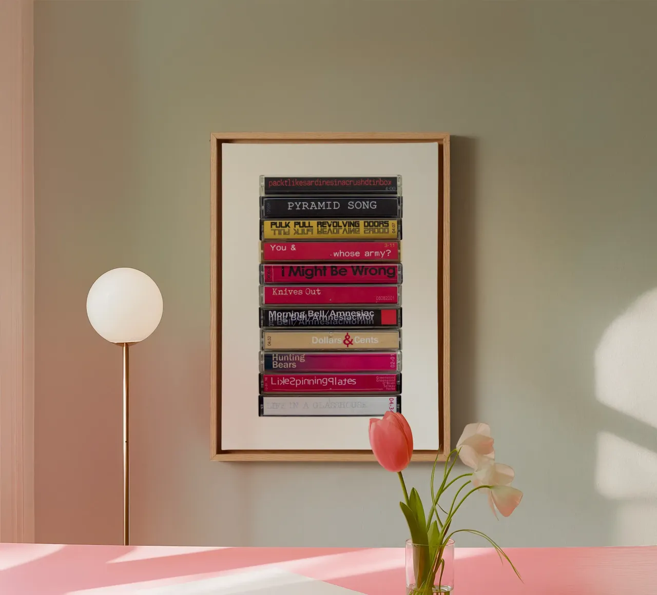 Radiohead - Amnesiac Cassette Print canvas van MrMustardPrints