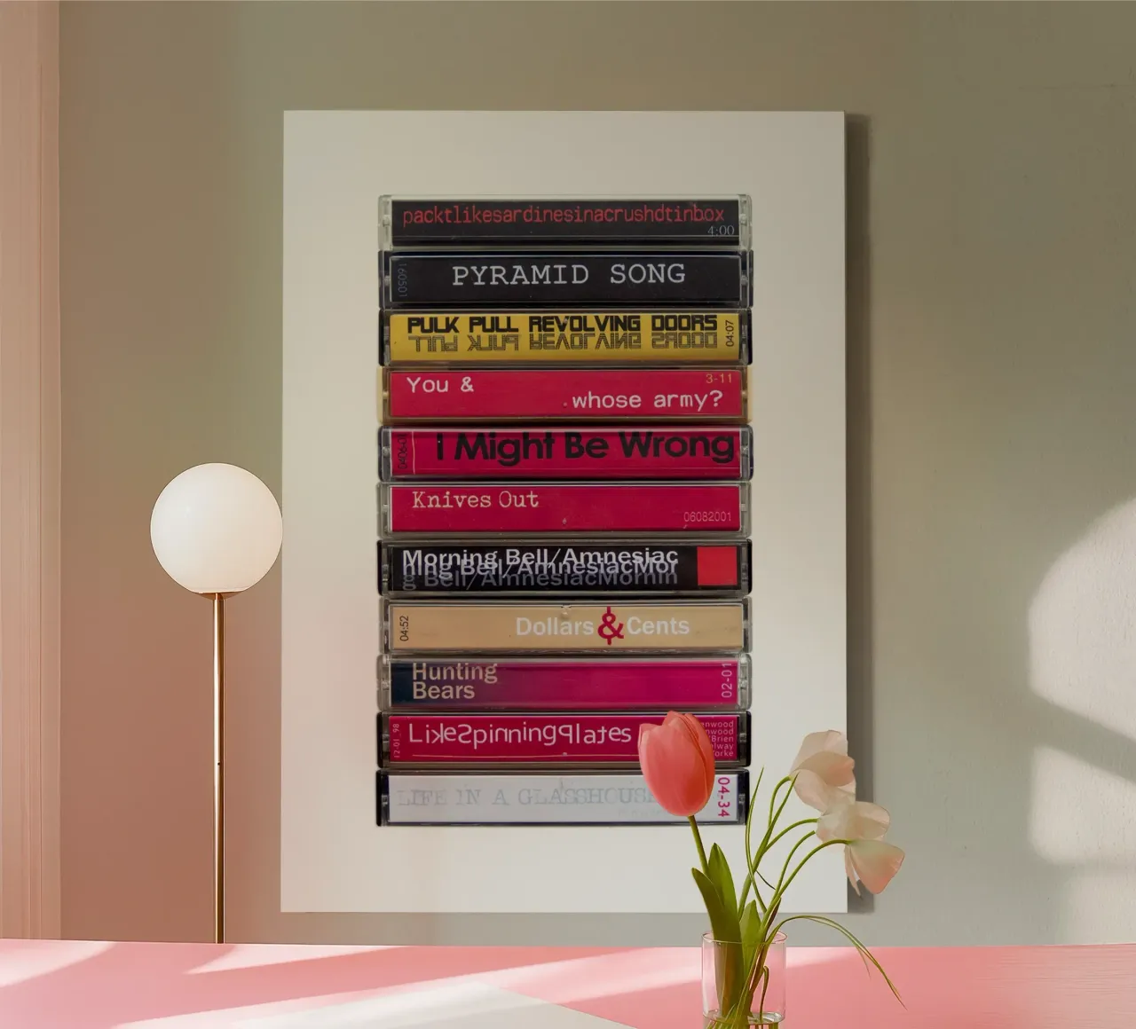 Radiohead - Amnesiac Cassette Print canvas van MrMustardPrints