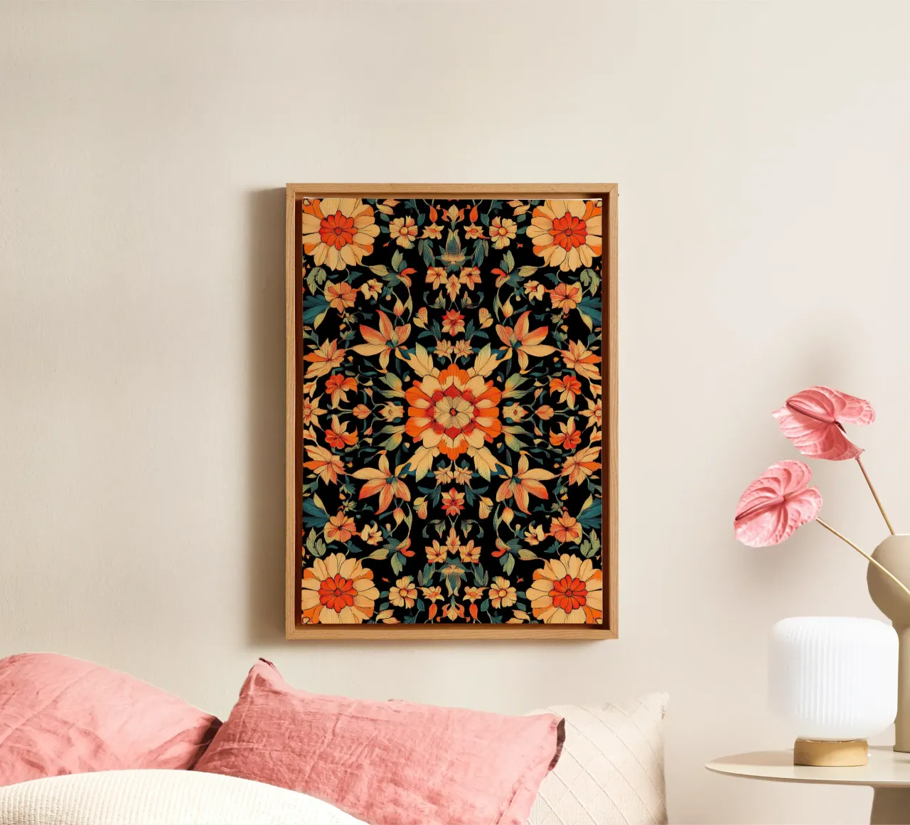 William Morris "Nature’s Palette: Inspired by William Morris tela con Cornice a cassetta da Nikis Art Studio