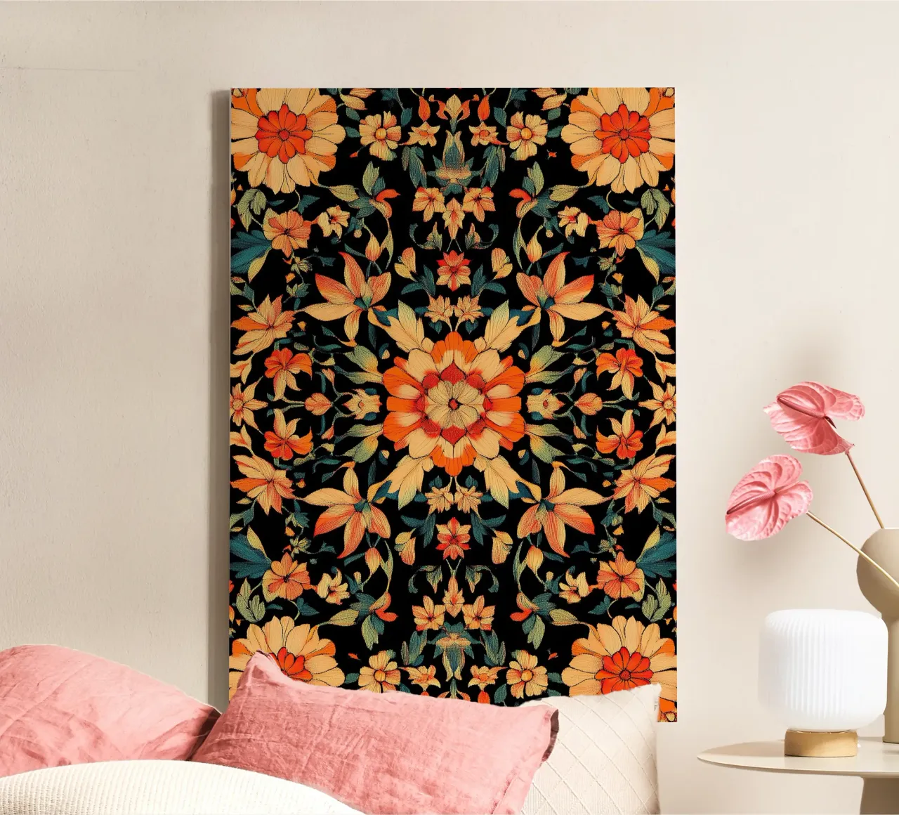 William Morris "Nature’s Palette: Inspired by William Morris tela con Cornice a cassetta da Nikis Art Studio