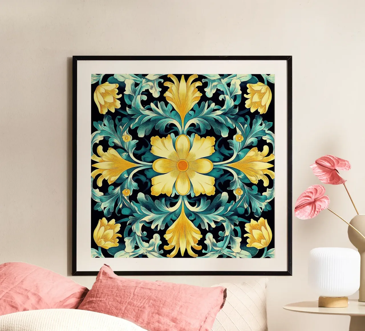 William Morris "Garden of Inspirations: Morris’s Artistry" poster con telaio in plastica da Nikis Art Studio