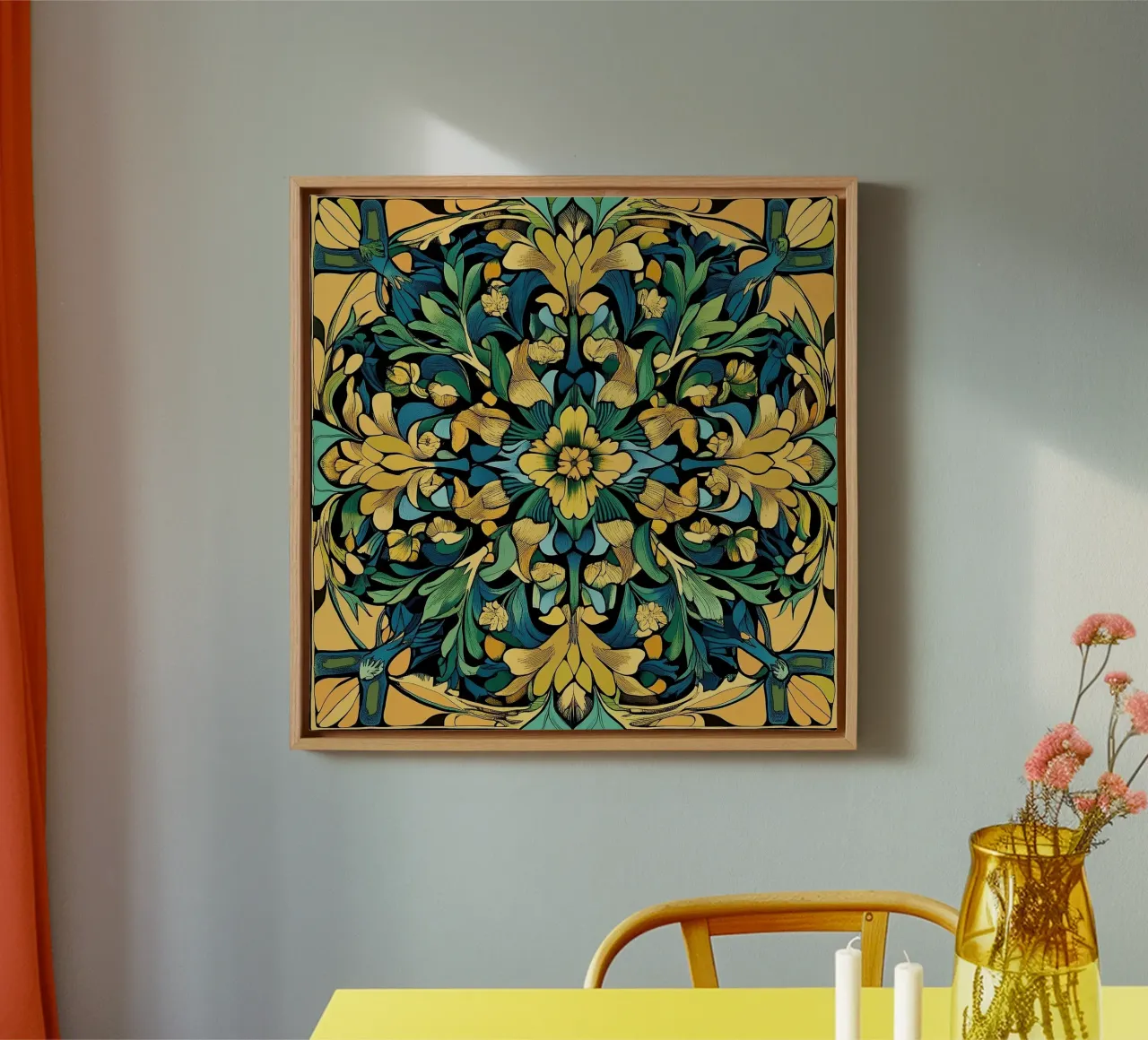 William Morris "Elegance in Detail: A Tribute to Morris" Leinwand mit Schattenfugenrahmen von Nikis Art Studio