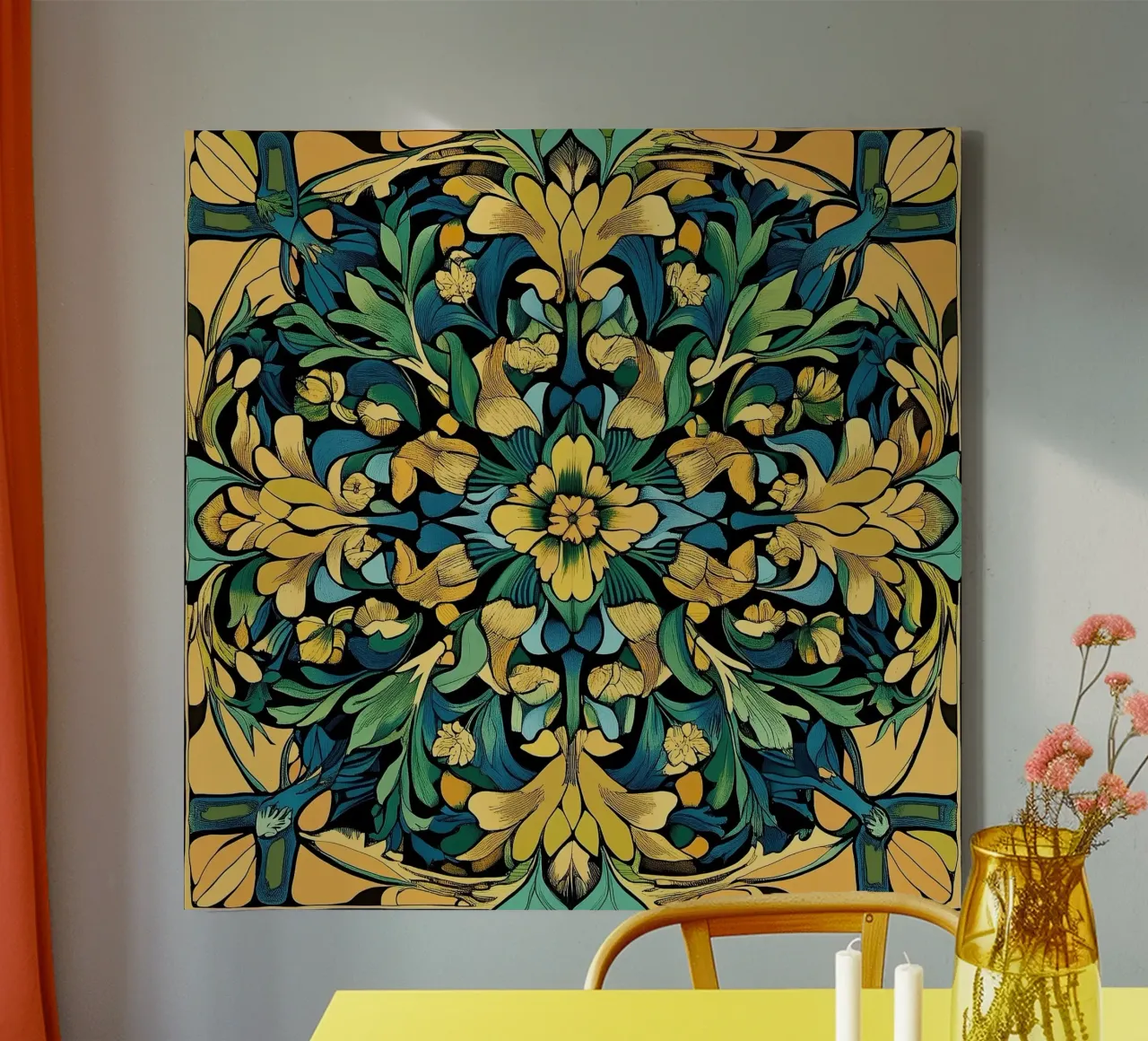 William Morris "Elegance in Detail: A Tribute to Morris" Leinwand mit Schattenfugenrahmen von Nikis Art Studio