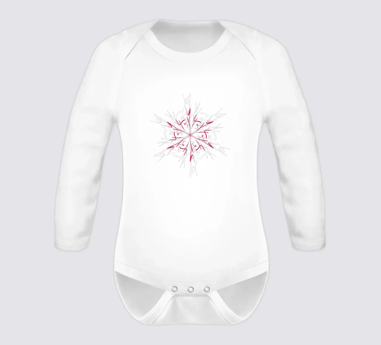 Stella di Natale | Magenta e Grigio Argento body neonato maniche lunghe da sabidussi
