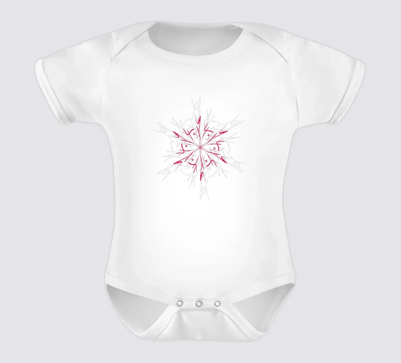 Stella di Natale | Magenta e Grigio Argento body neonato maniche corte da sabidussi