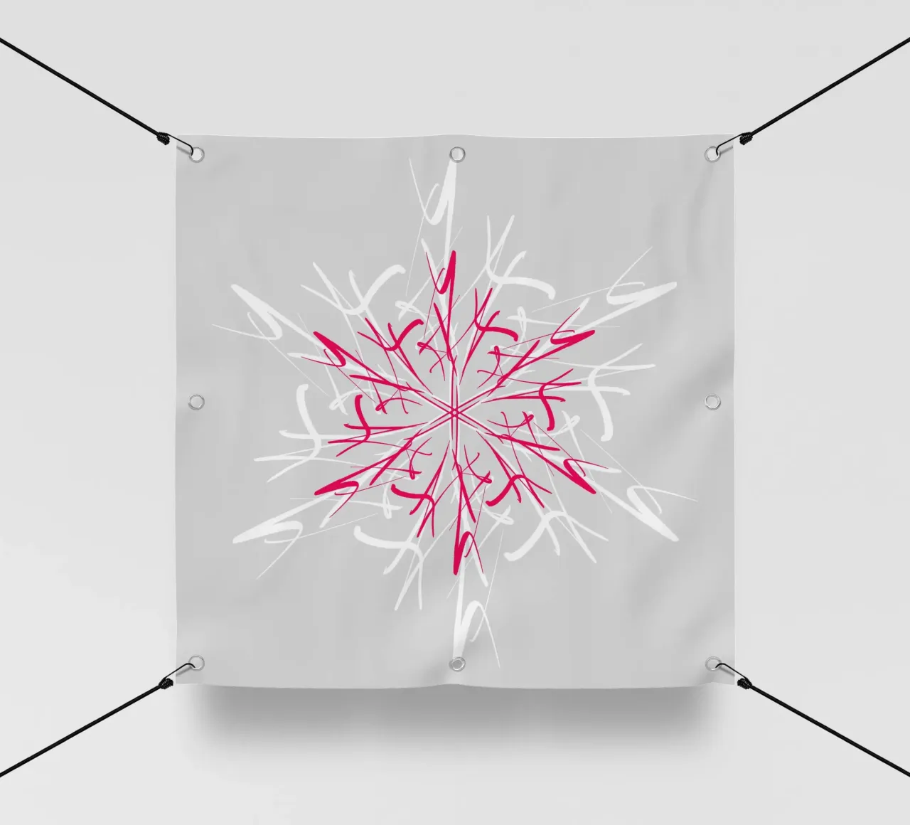 Stella di Natale | Magenta e Grigio Argento telo in pvc da sabidussi