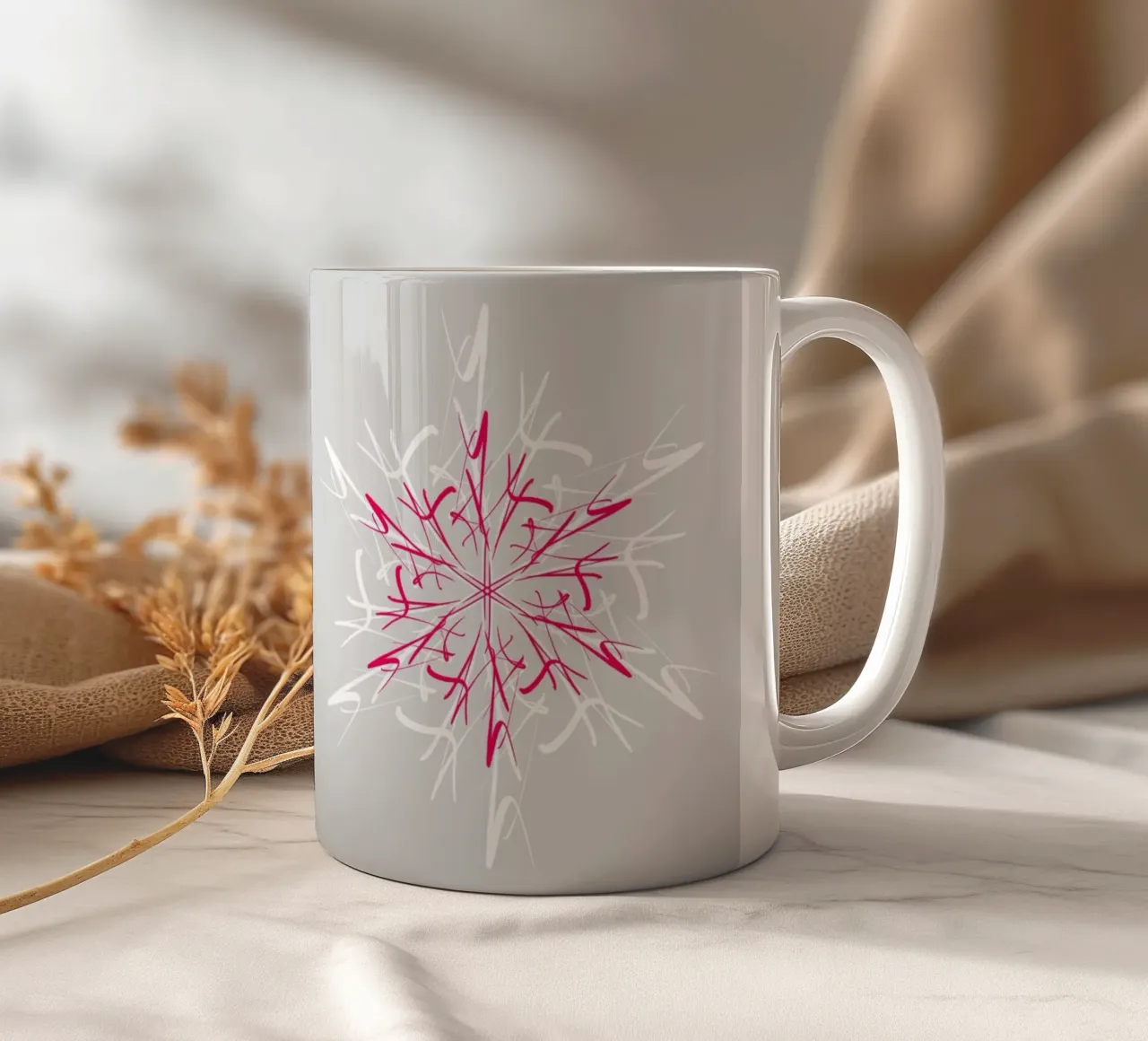 Stella di Natale | Magenta e Grigio Argento tazza in ceramica da sabidussi