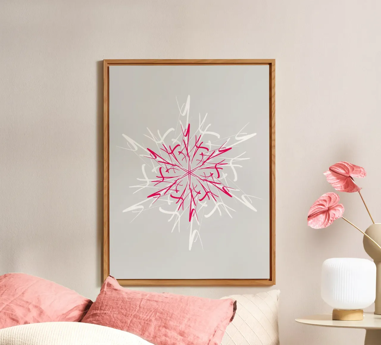 Stella di Natale | Magenta e Grigio Argento pannello forex da sabidussi