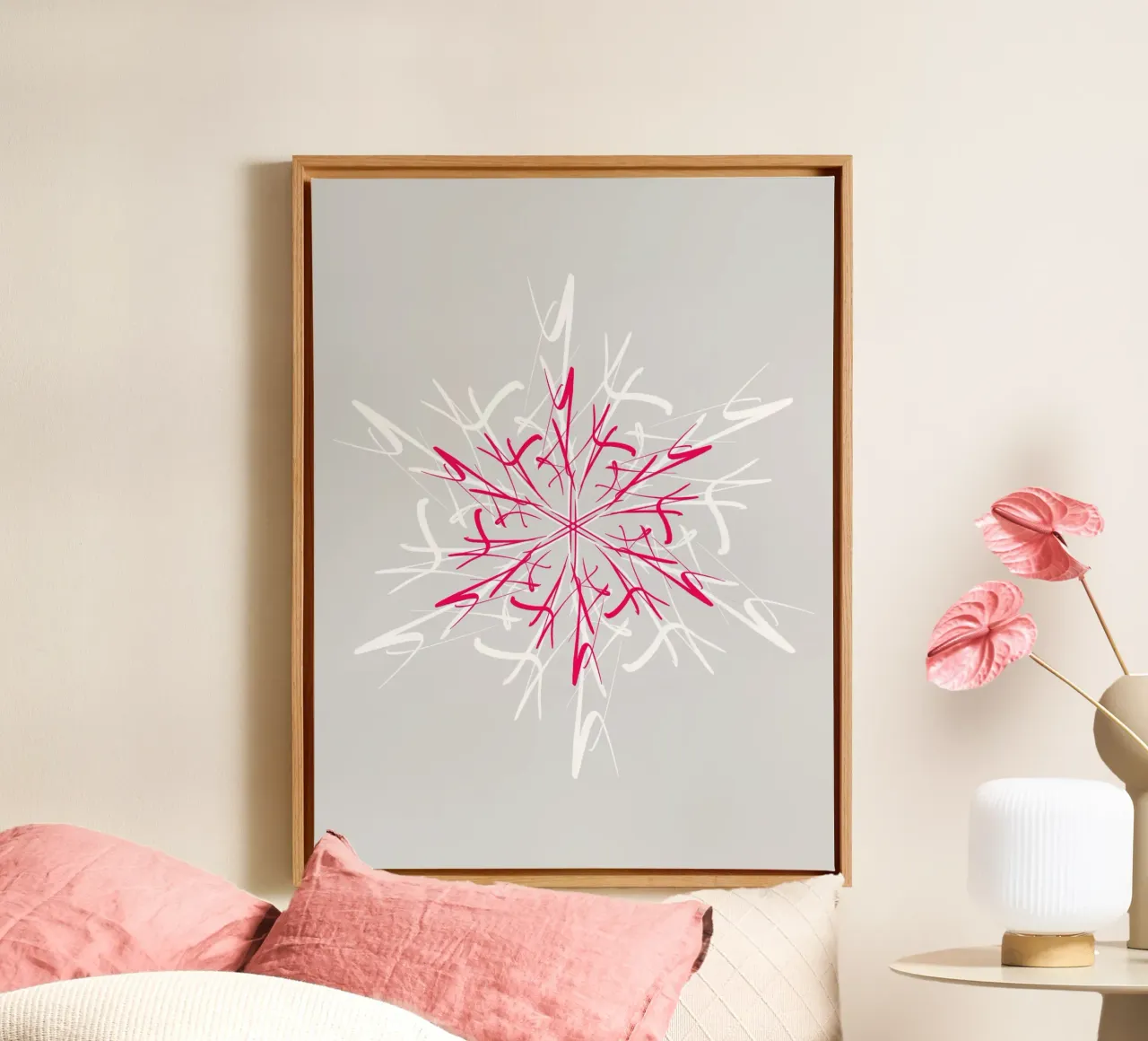 Stella di Natale | Magenta e Grigio Argento tela da sabidussi