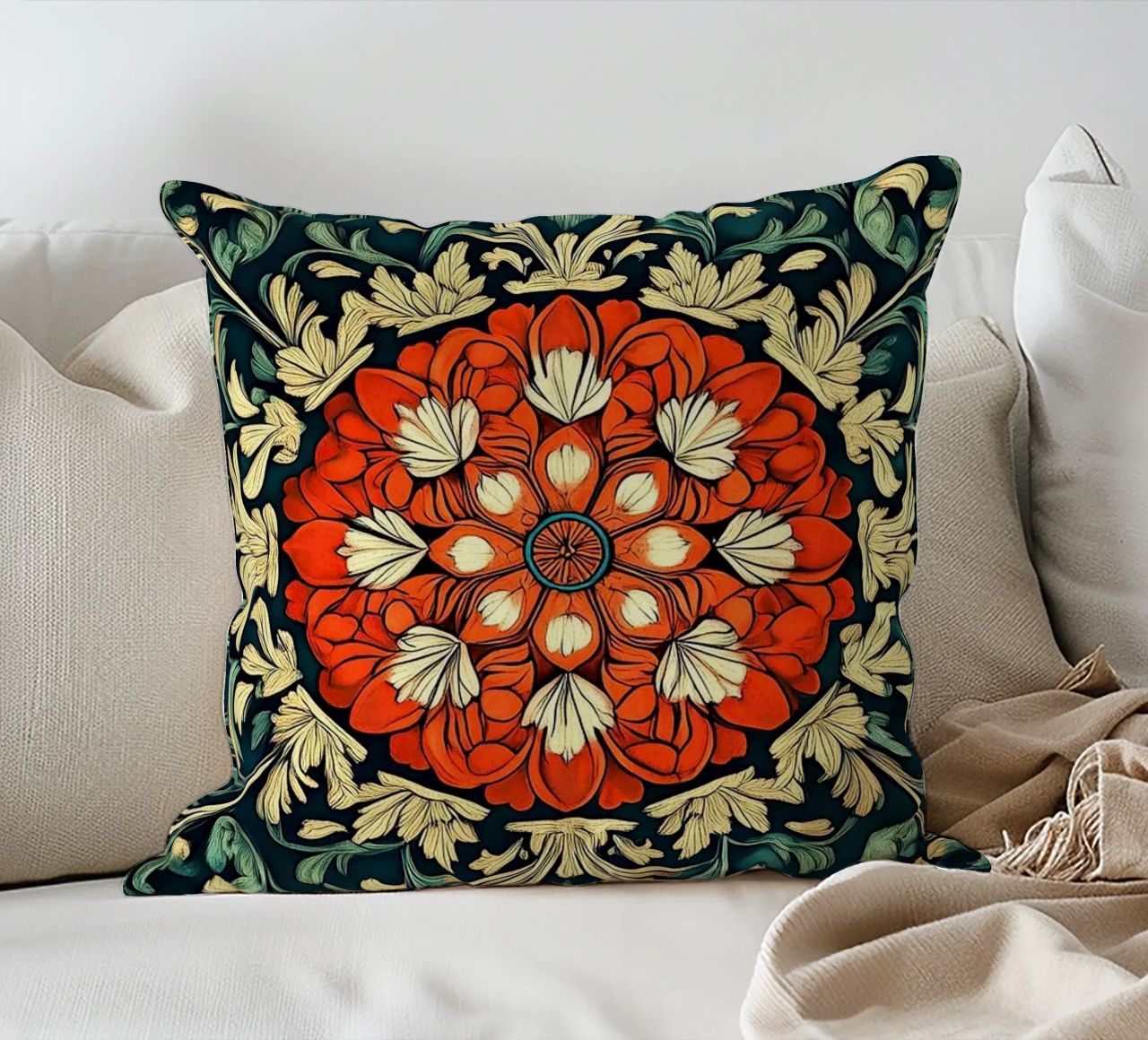 William Morris "Floral Folklore: The Story of William Morris coussin de Nikis Art Studio