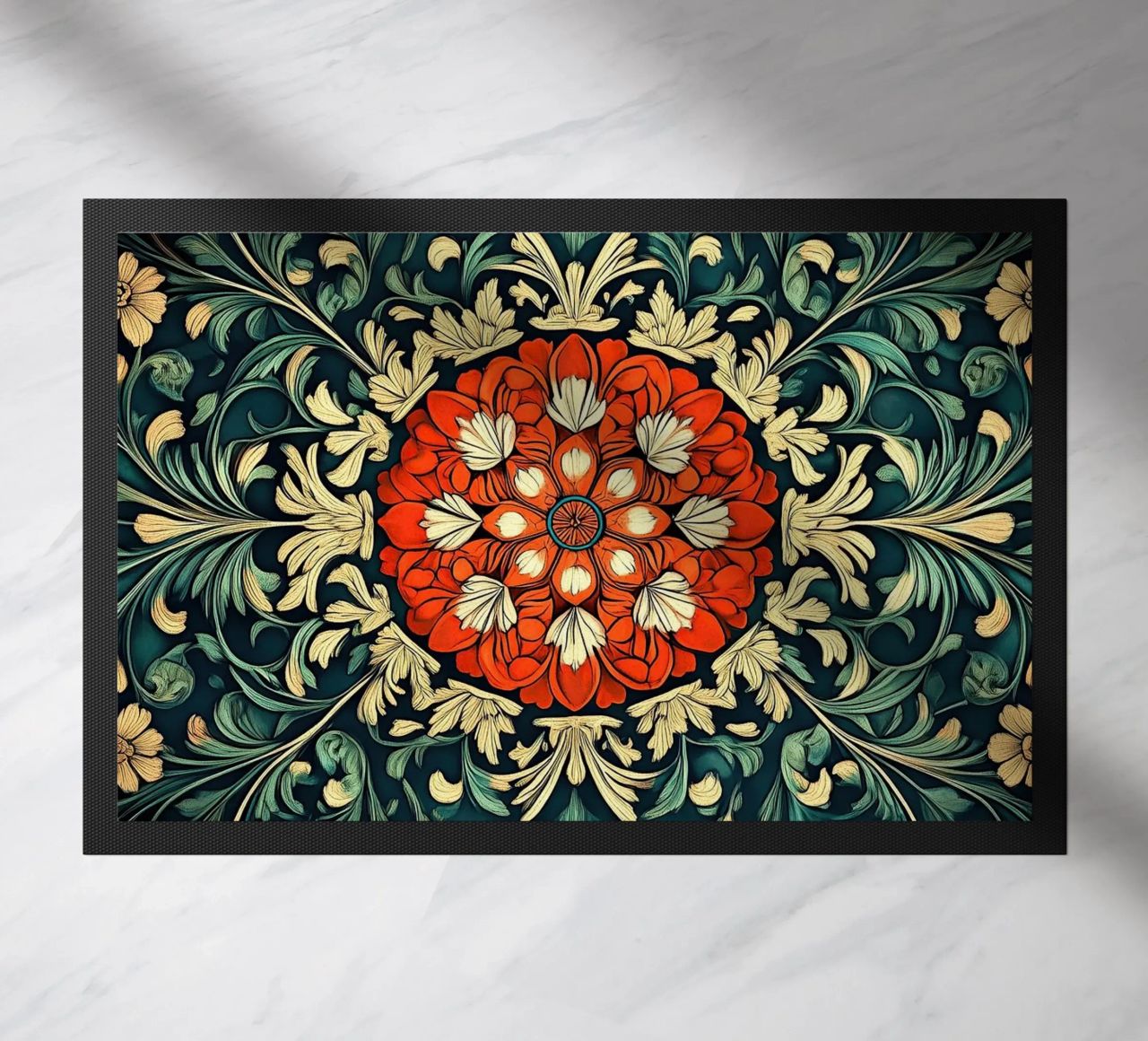 William Morris "Floral Folklore: The Story of William Morris felpudo de Nikis Art Studio