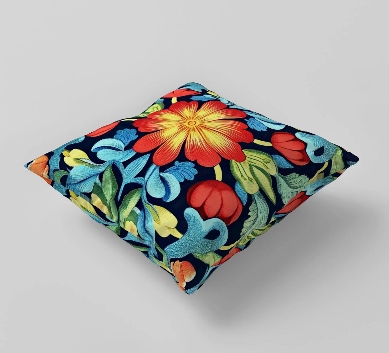 William Morris "Wildflower Whimsy: The Spirit of Morris" decorative cushion by Nikis Art Studio