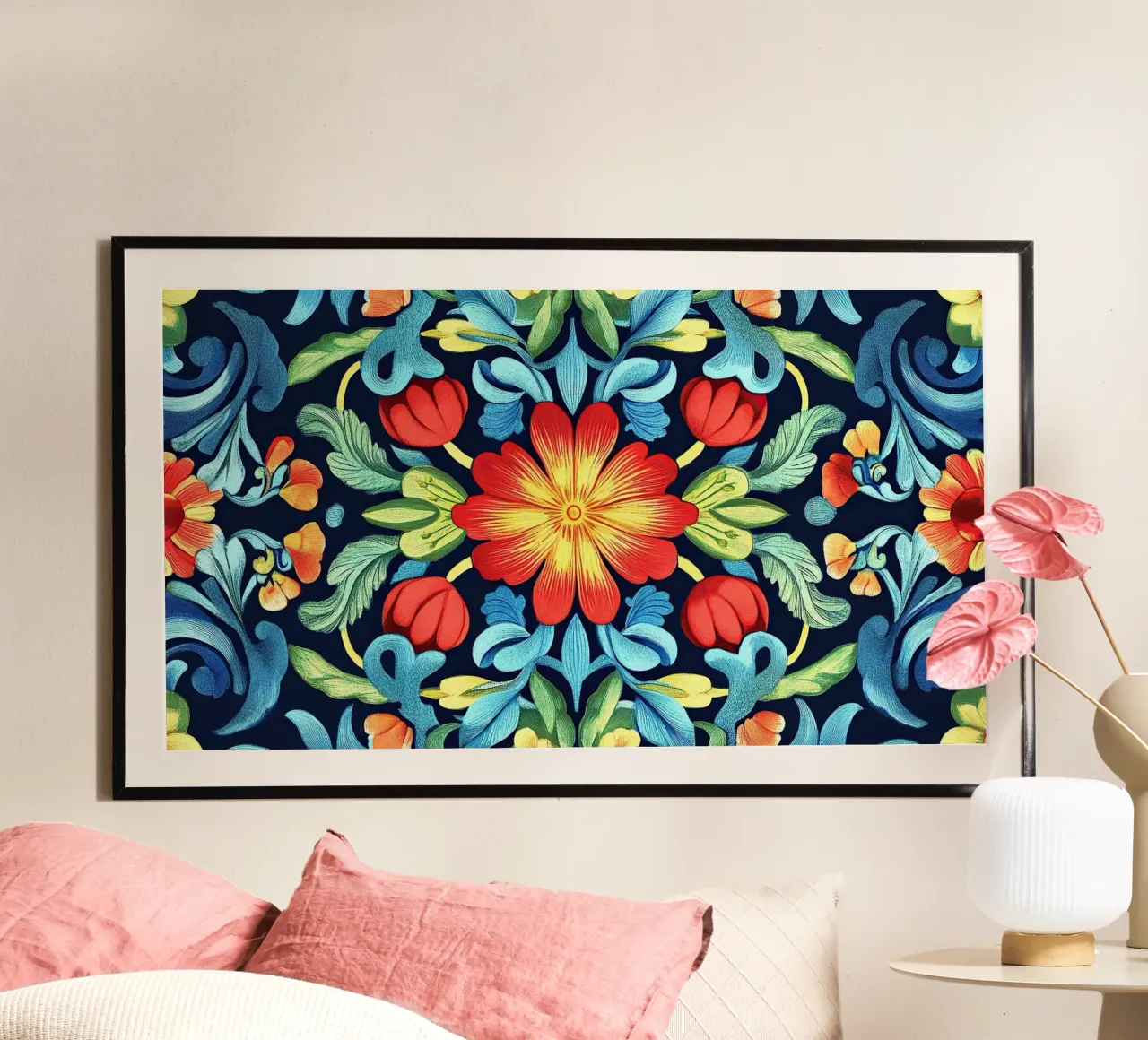 William Morris "Wildflower Whimsy: The Spirit of Morris" poster con telaio in legno da Nikis Art Studio