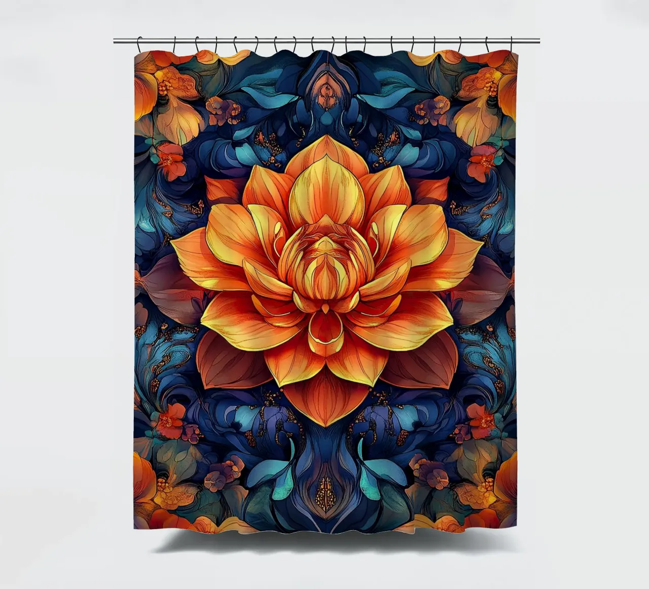 William Morris "Lotus" tenda da doccia da Nikis Art Studio