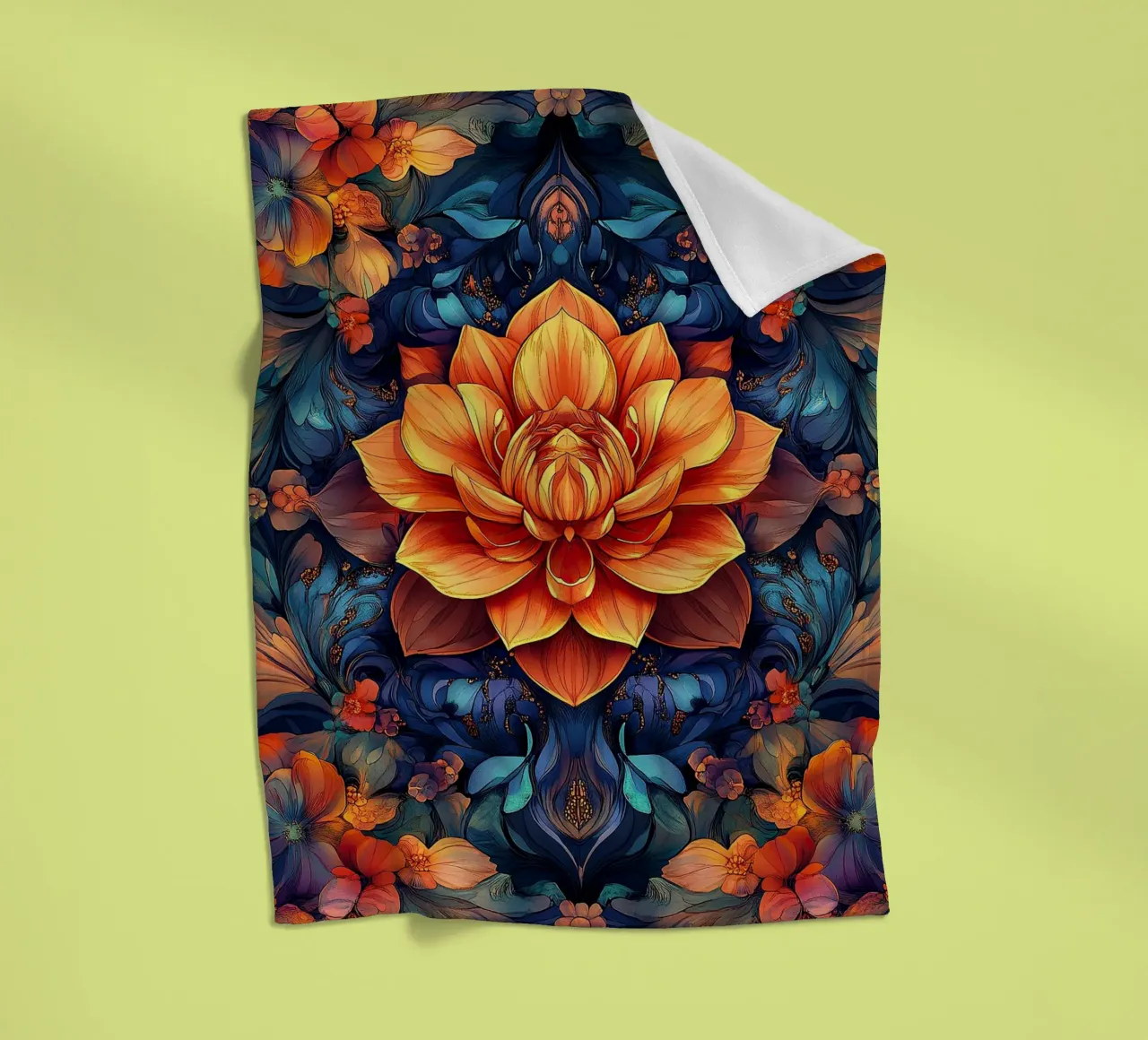 William Morris "Lotus" coperta in pile da Nikis Art Studio
