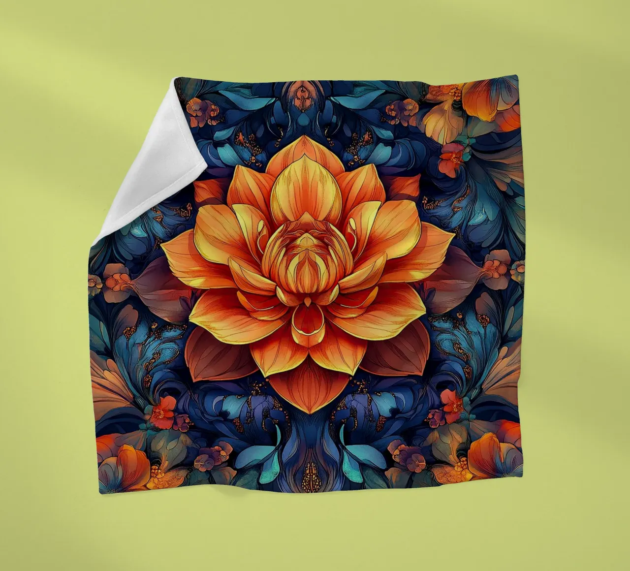 William Morris "Lotus" coperta in pile da Nikis Art Studio