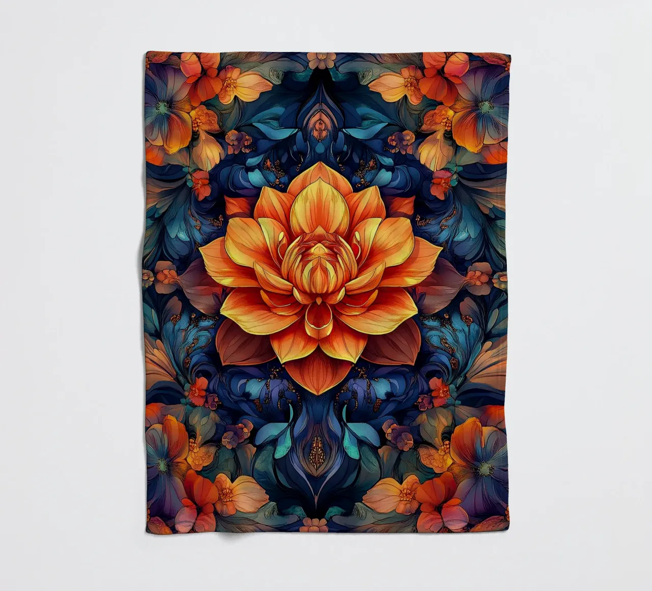 William Morris "Lotus" coperta in pile da Nikis Art Studio